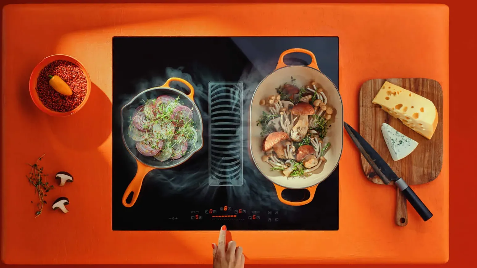 Odsávače integrované vo varnej doske