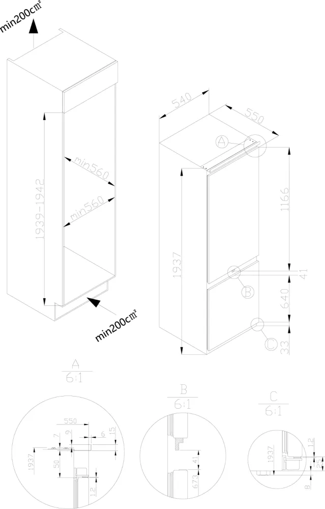 Obrázok Chladnička na zabudovanie KCN2700J