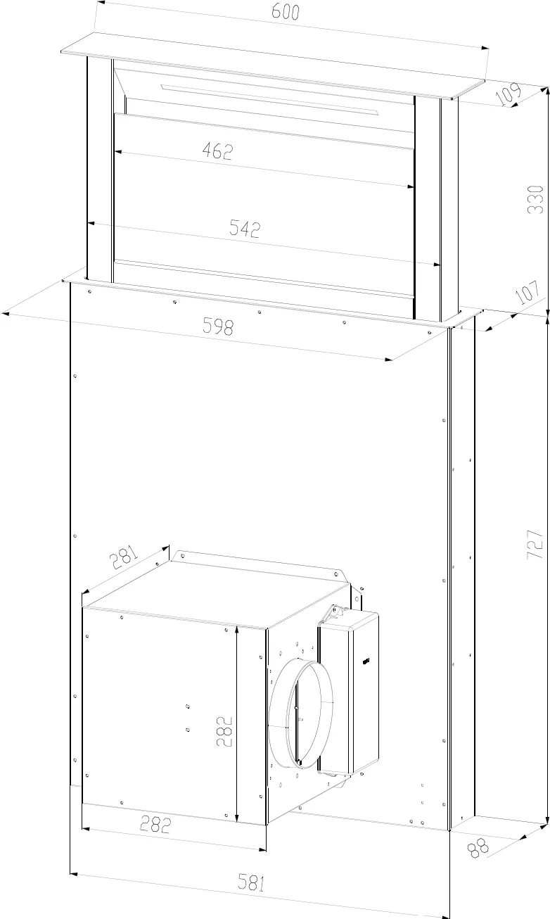 Obrázok Výsuvný odsávač pár Kluge KLD6000BLG