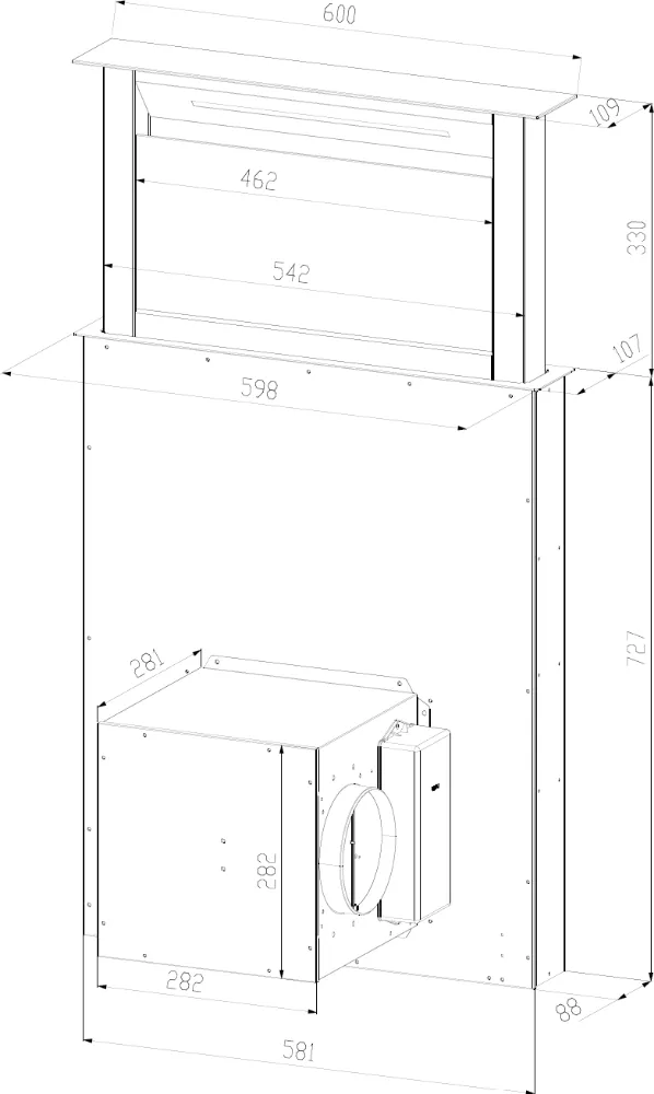 Obrázok Výsuvný odsávač pár Kluge KLD6000BLG