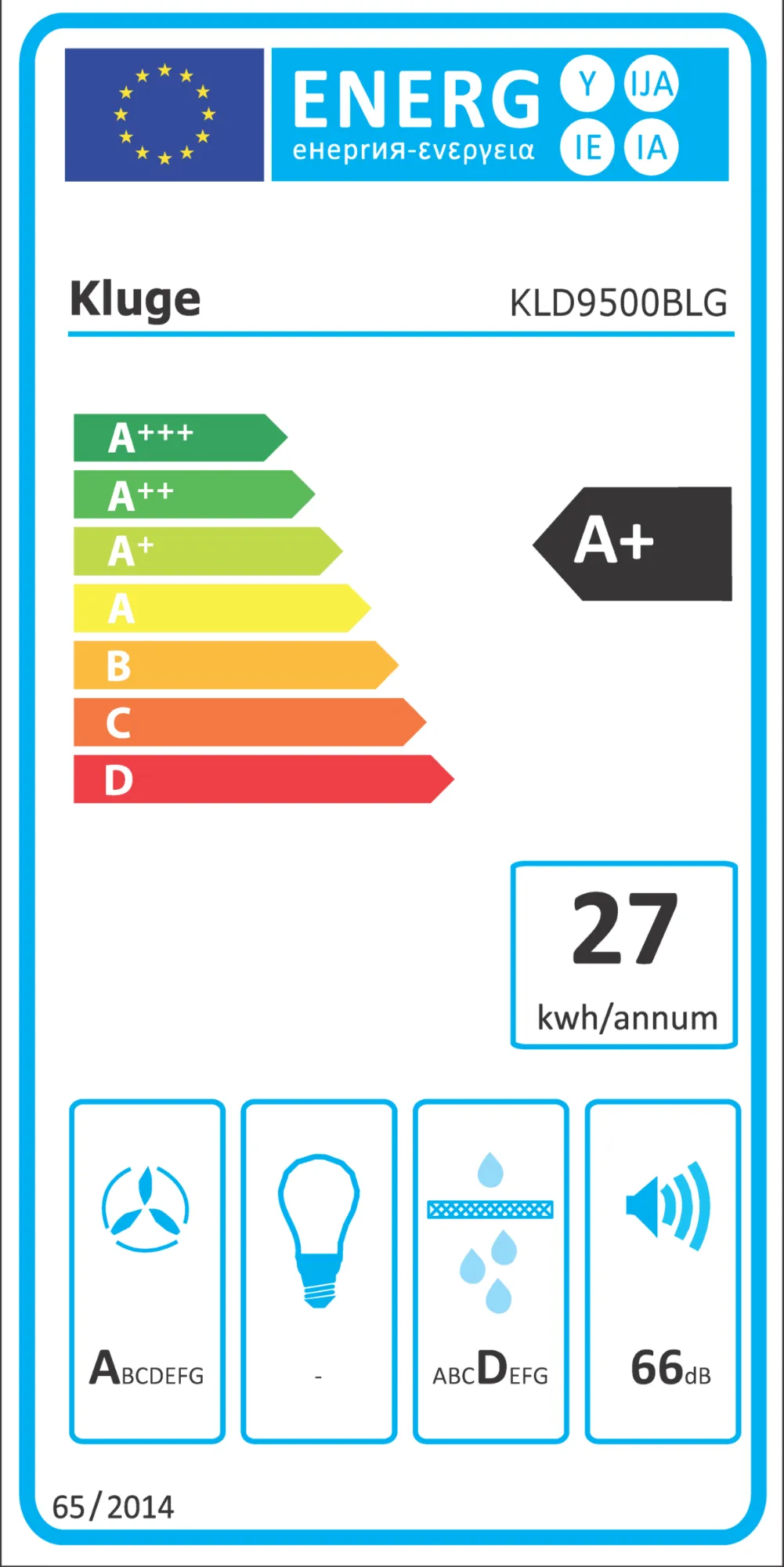 Obrázok Odsávač s výsuvným panelom KLD9500BLG