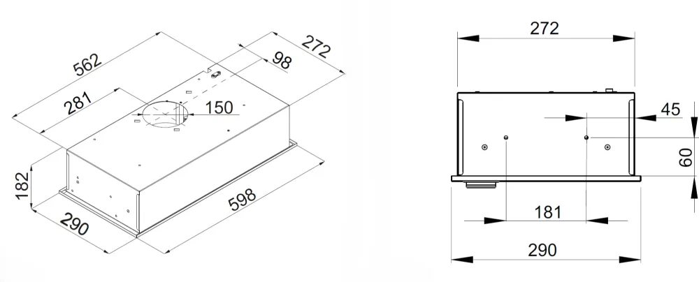 Obrázok Odsávač plne vstavaný KOV6620BLG