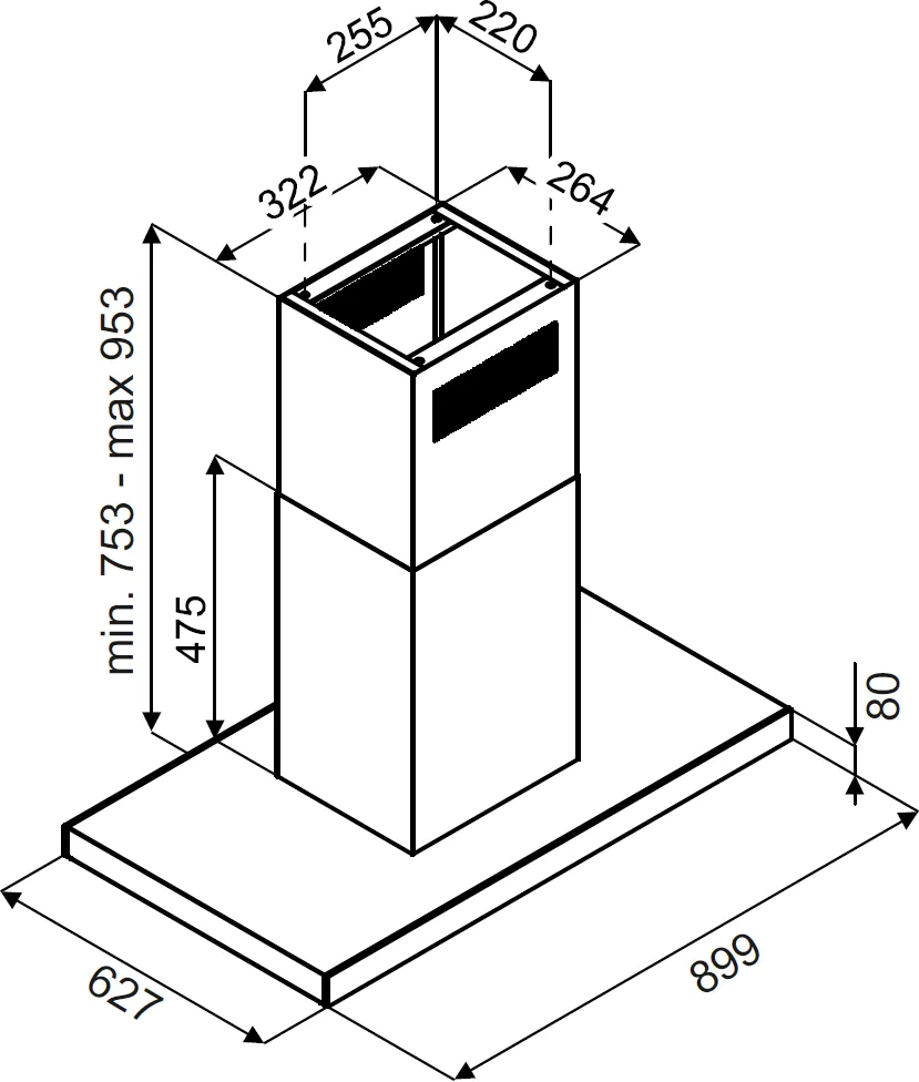Obrázok Odsávač ostrovčekový KOI9500BL