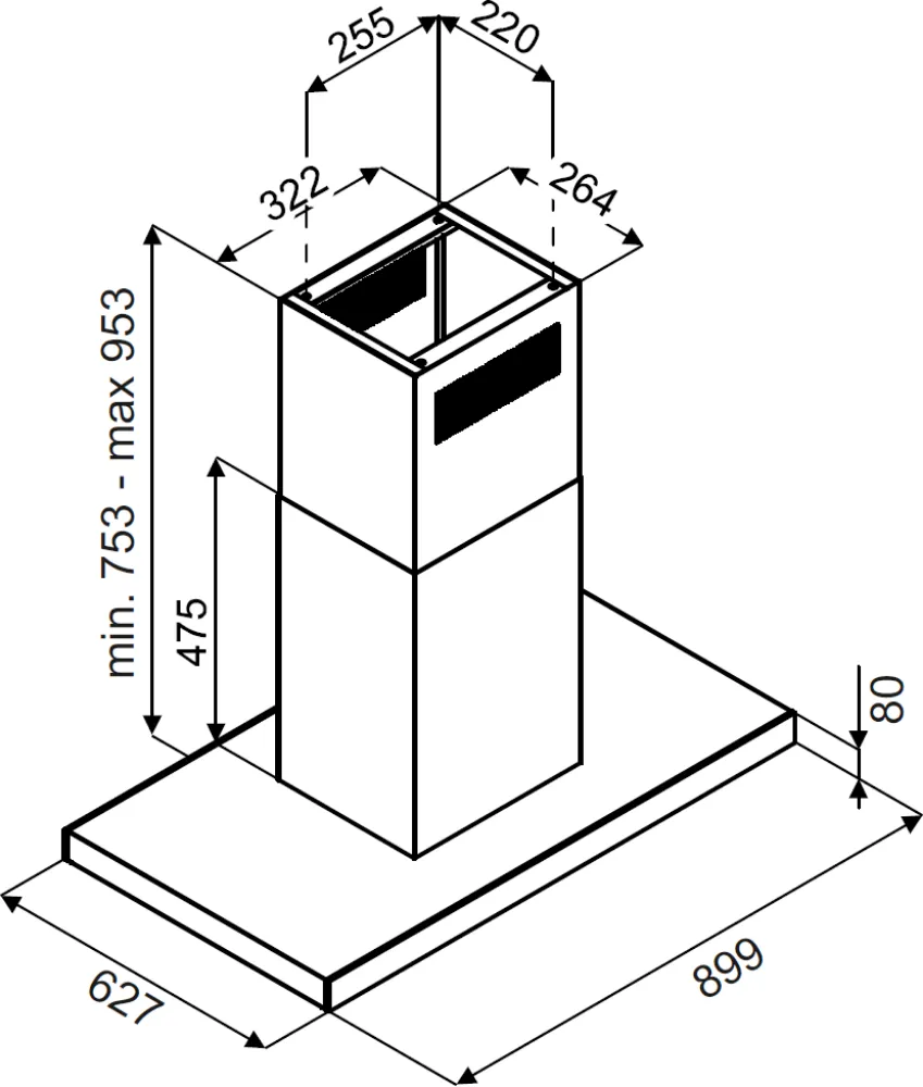 Obrázok Odsávač ostrovčekový KOI9500BL