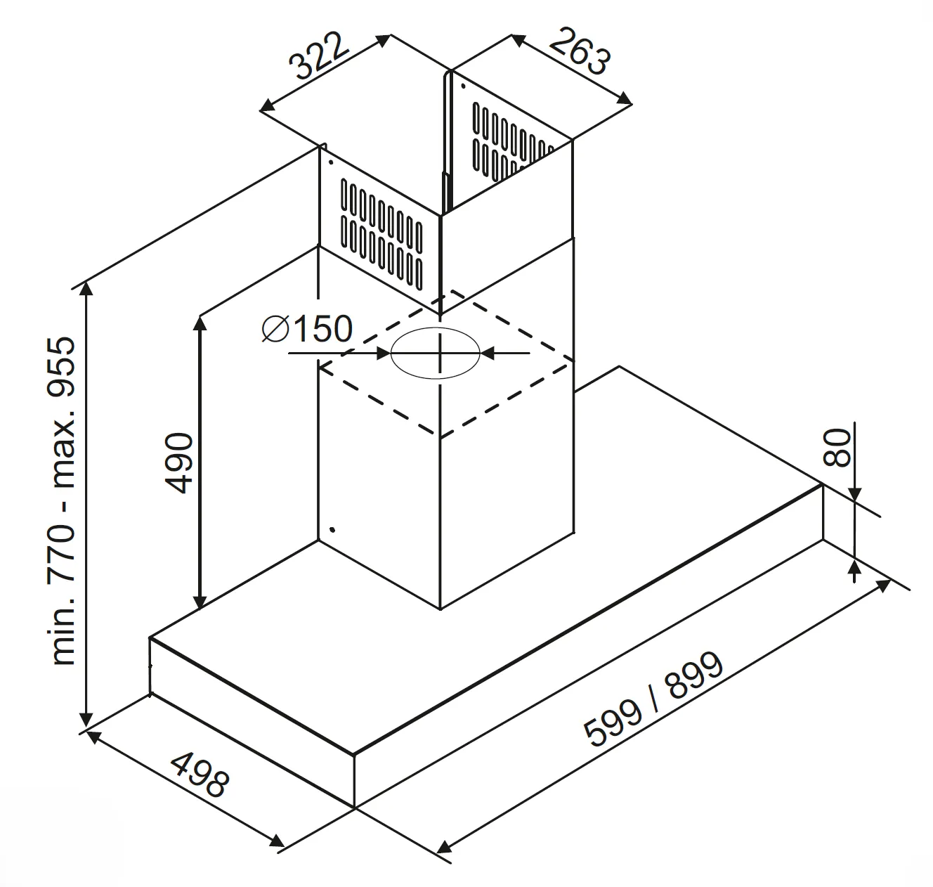 Obrázok Odsávač komínový KOK9500BL