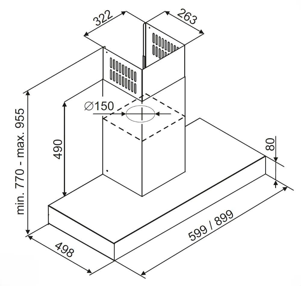 Obrázok Odsávač komínový KOK9500BL