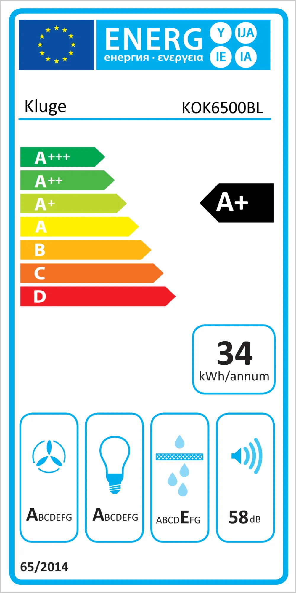 Obrázok Odsávač komínový KOK6500BL