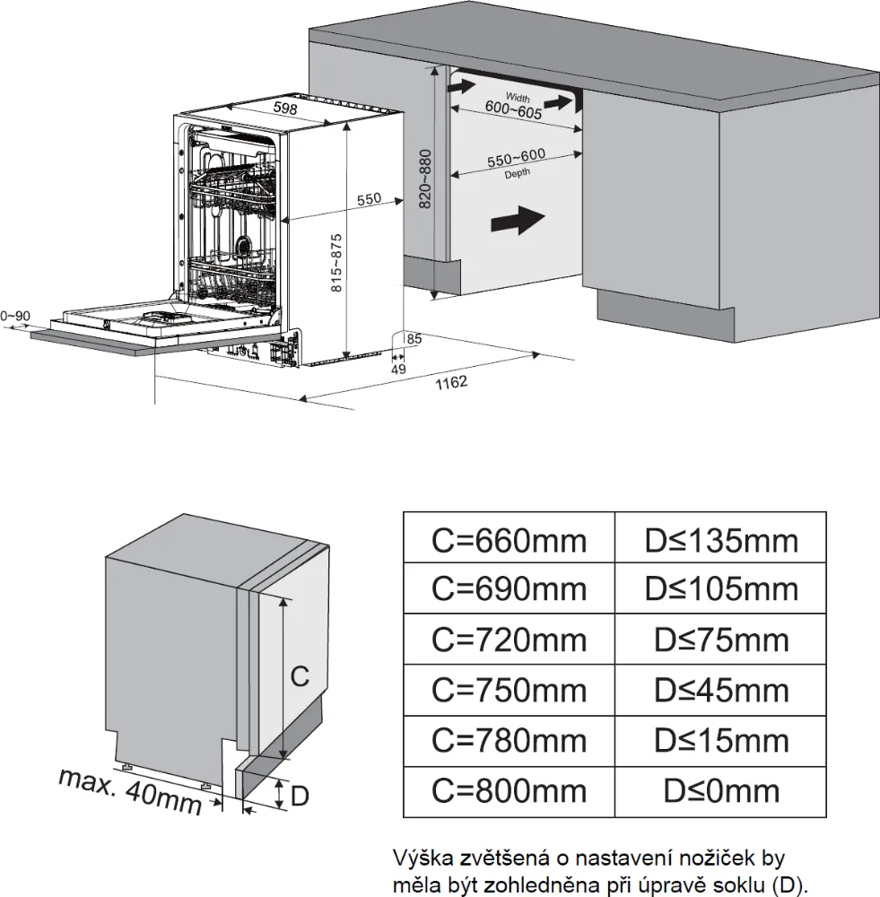 Obrázok Umývačka vstavaná KVD6120P