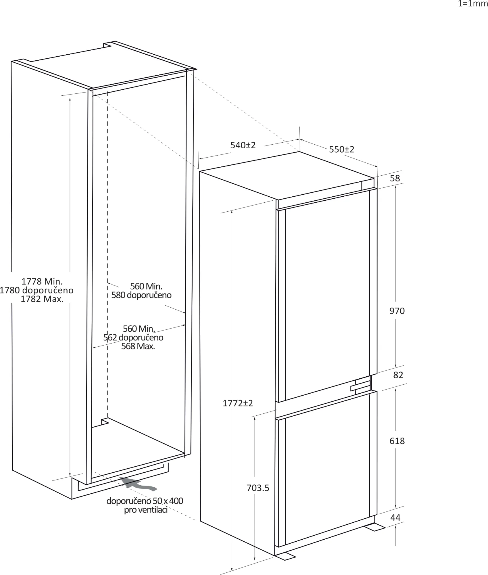 Obrázok Chladnička vstavaná KCN2251J