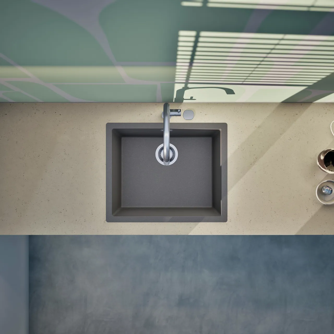 Obrázok Drez KAIA N-100L Silverstone horné uloženie