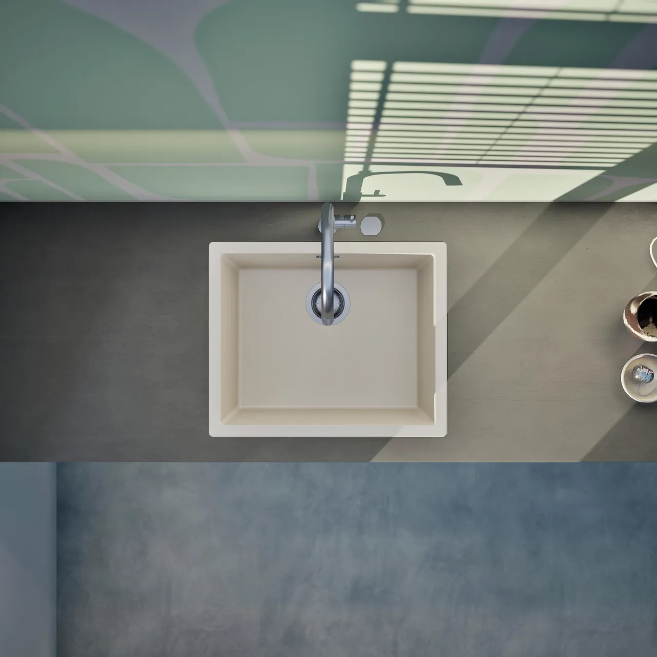 Obrázok Drez KAIA N-100L Magnolia do roviny