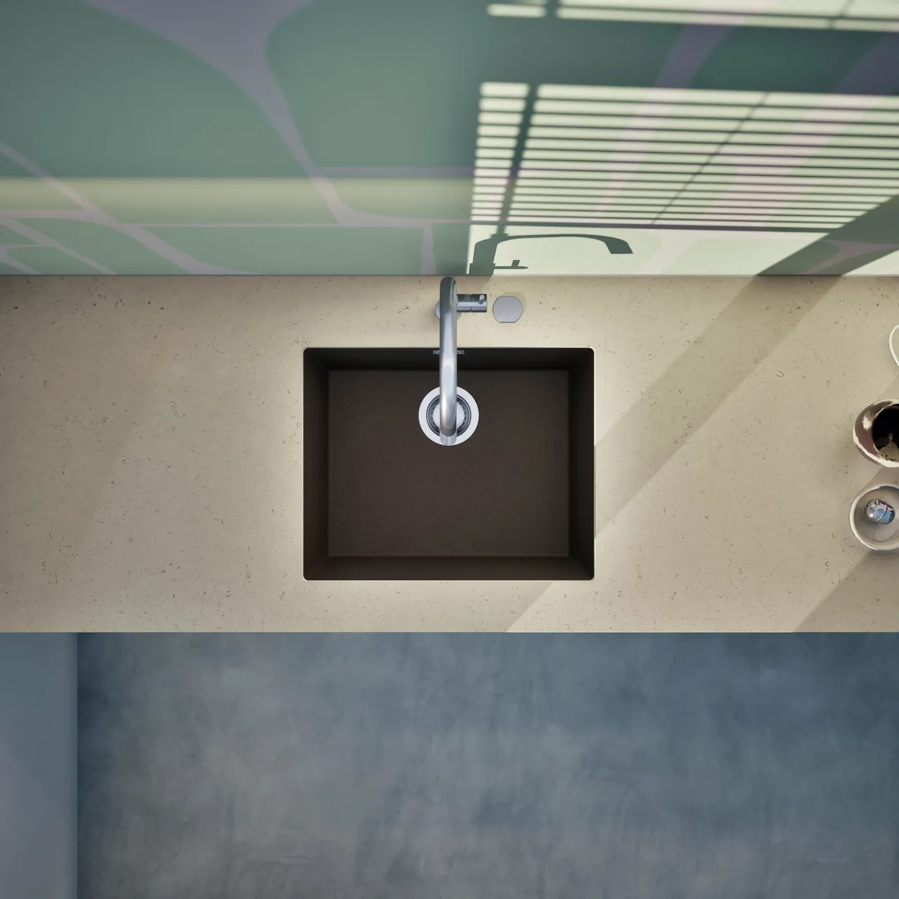 Obrázok Drez KAIA N-100L Bronze spodné uloženie