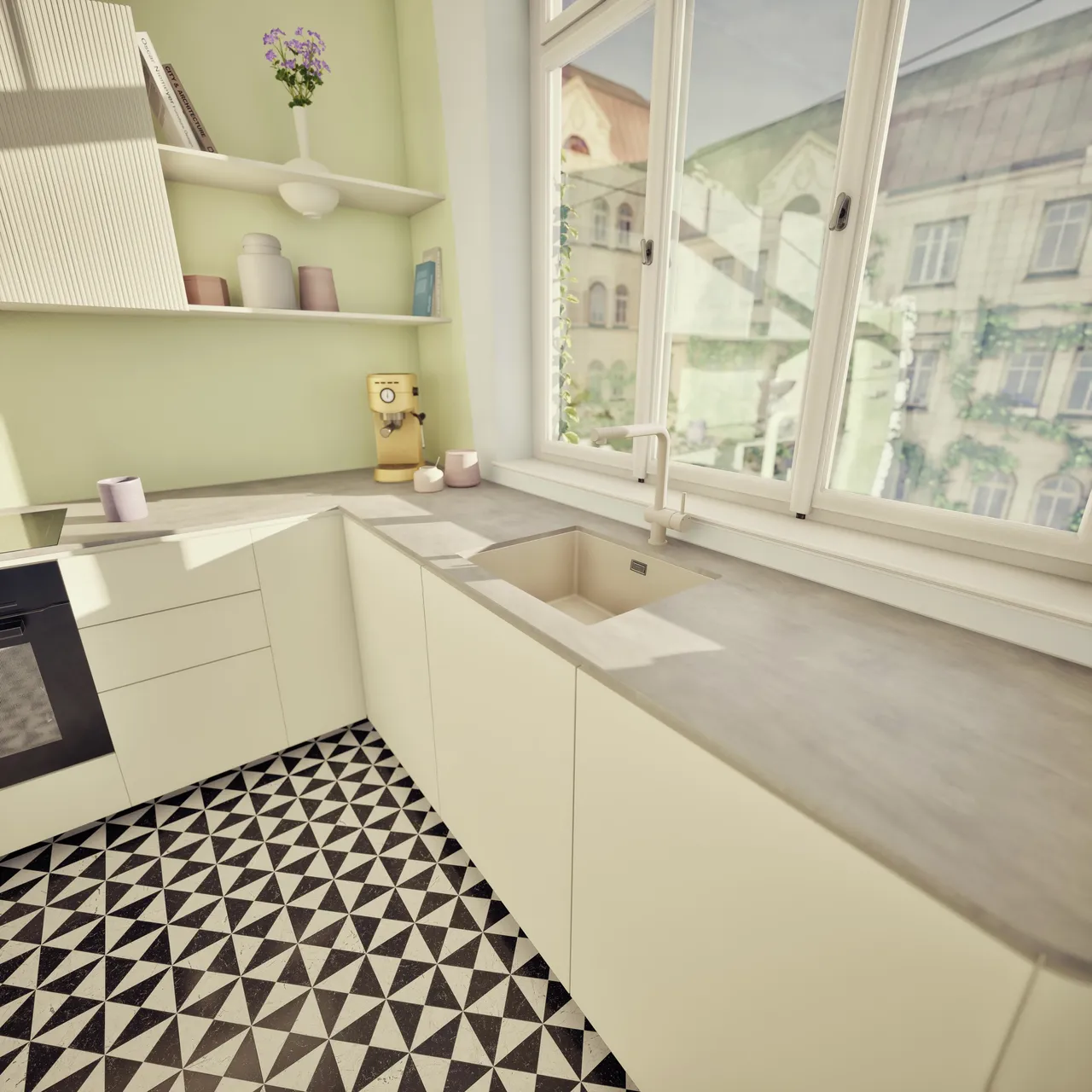 Obrázok Drez KAIA N-100L Magnolia spodné uloženie