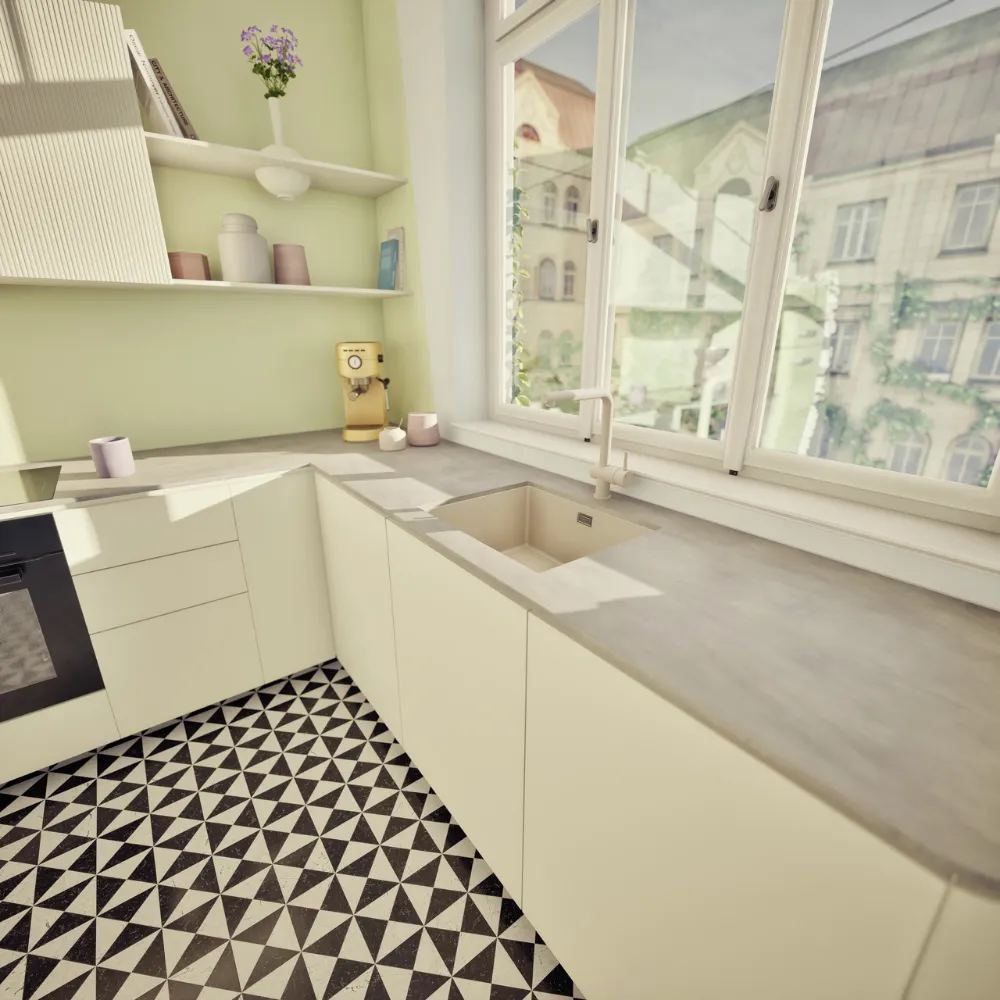 Obrázok Drez KAIA N-100L Magnolia spodné uloženie