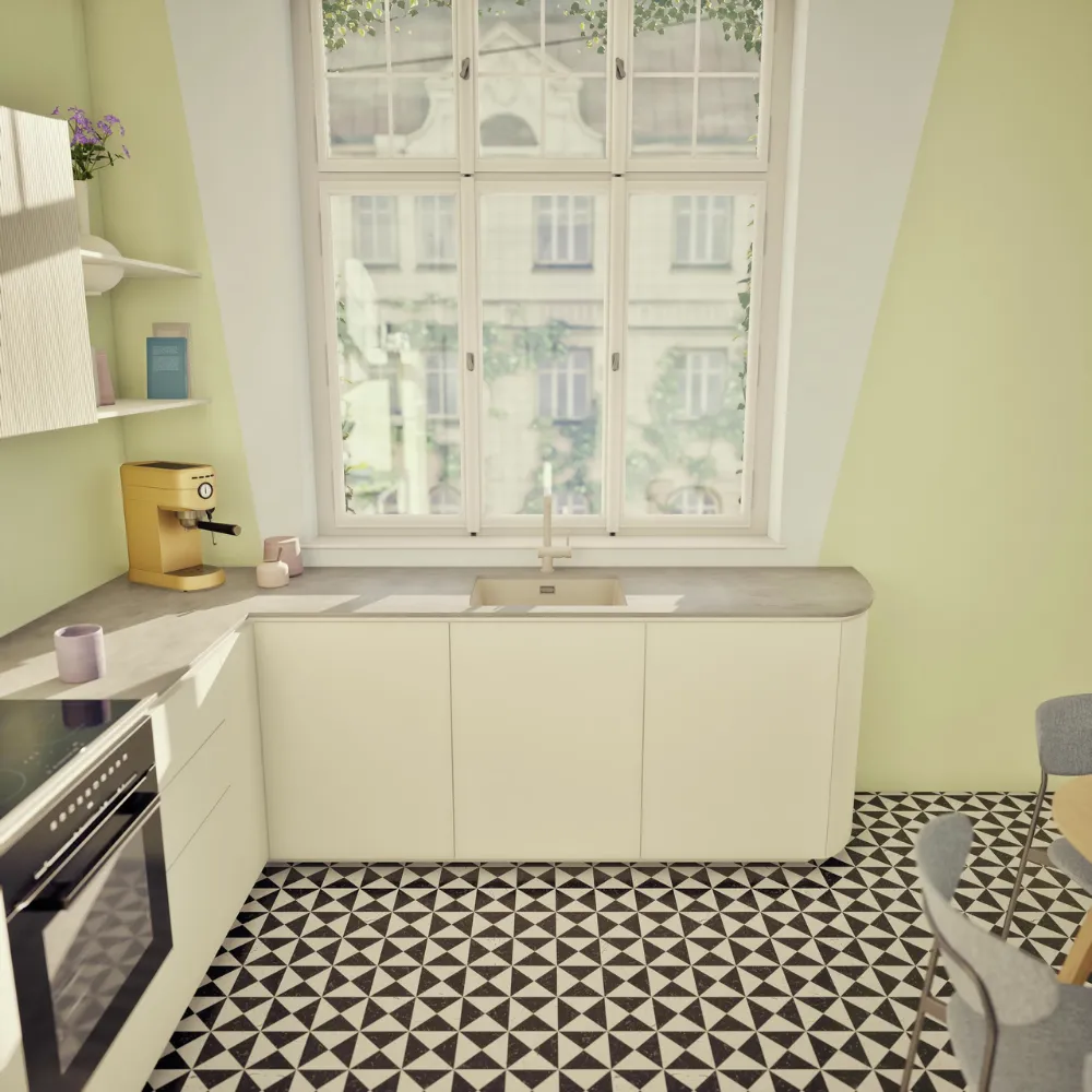 Obrázok Drez KAIA N-100L Magnolia spodné uloženie