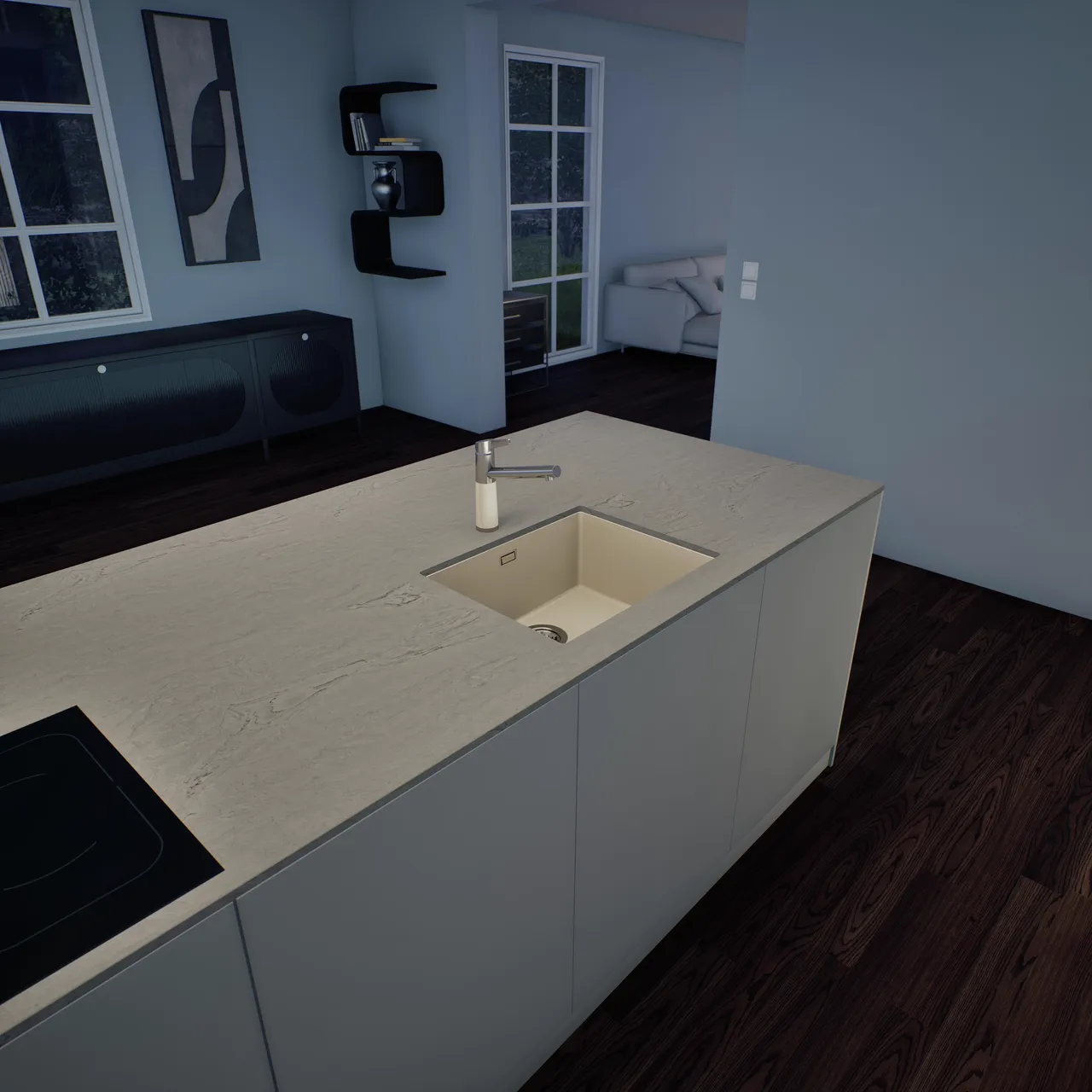 Obrázok Drez KAIA N-100L Magnolia spodné uloženie