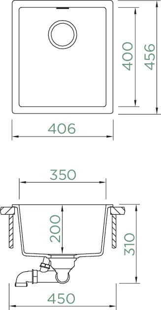 Obrázok Drez KAIA N-100S Bronze do roviny