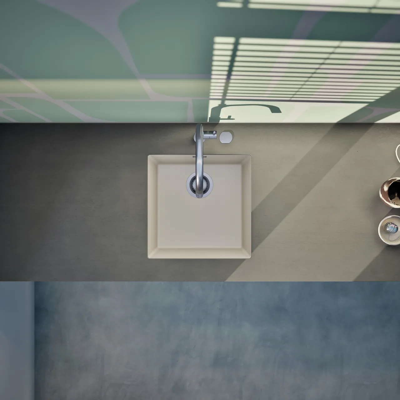 Obrázok Drez KAIA N-100 Magnolia spodné uloženie