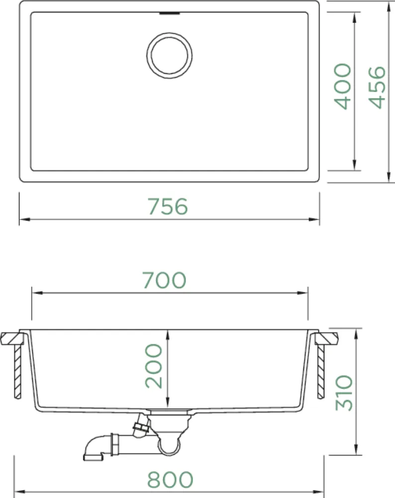 Obrázok Drez KAIA N-100XL Berry horné uloženie