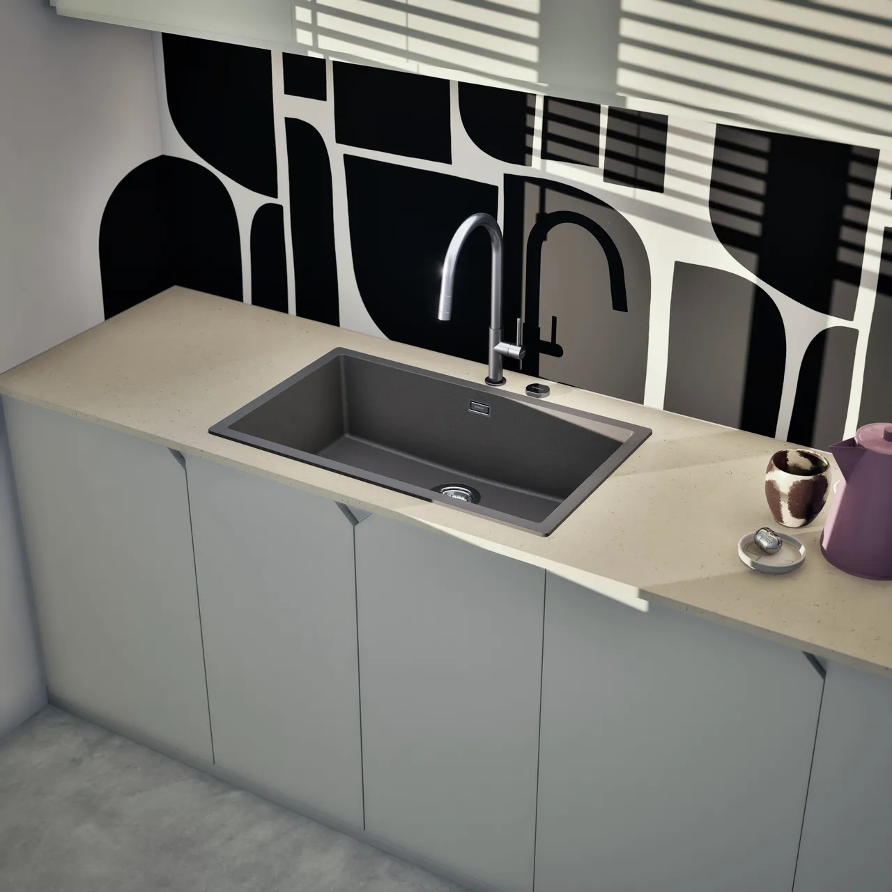 Obrázok Drez KAIA N-100XL Silverstone horné uloženie