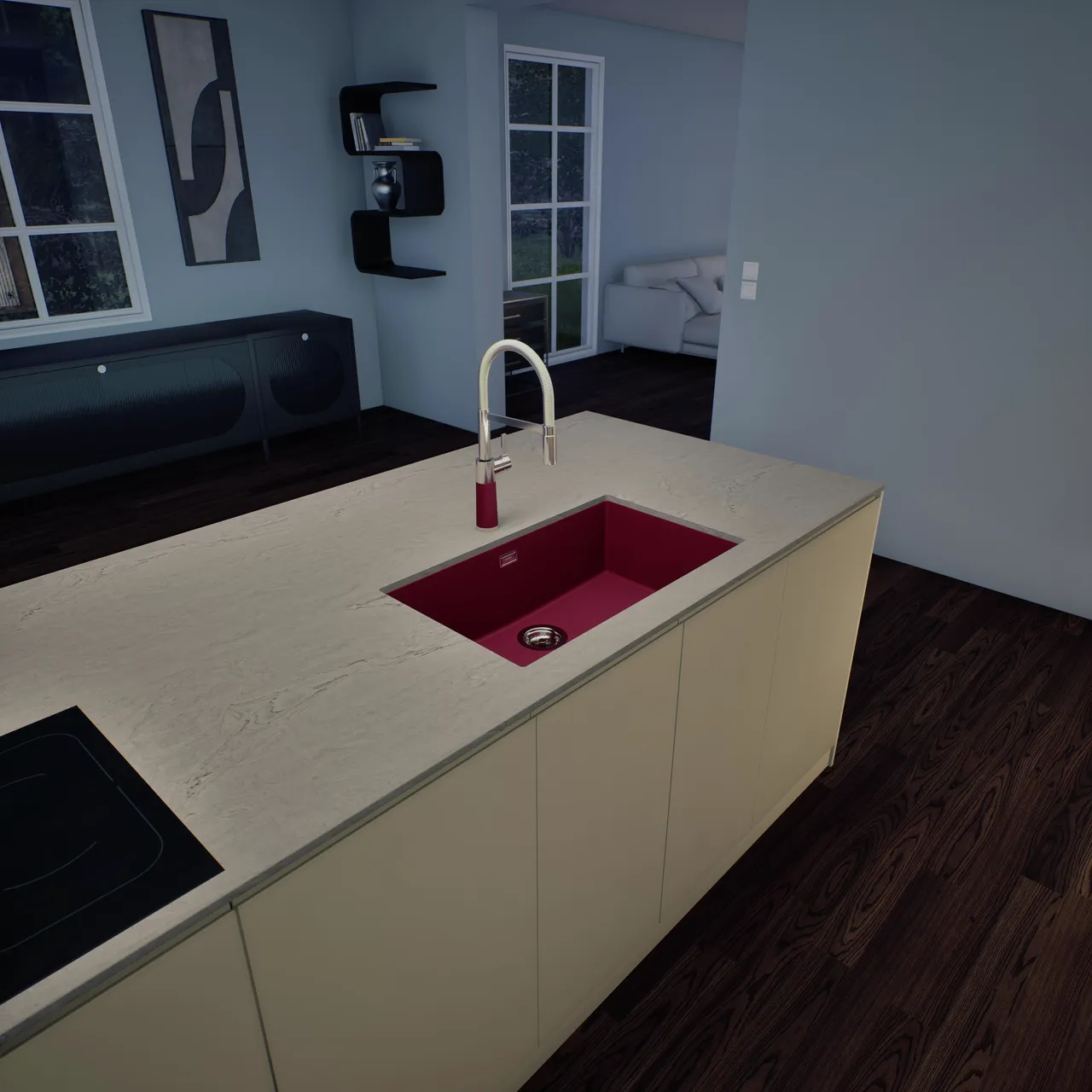 Obrázok Drez KAIA N-100XL Berry spodné uloženie