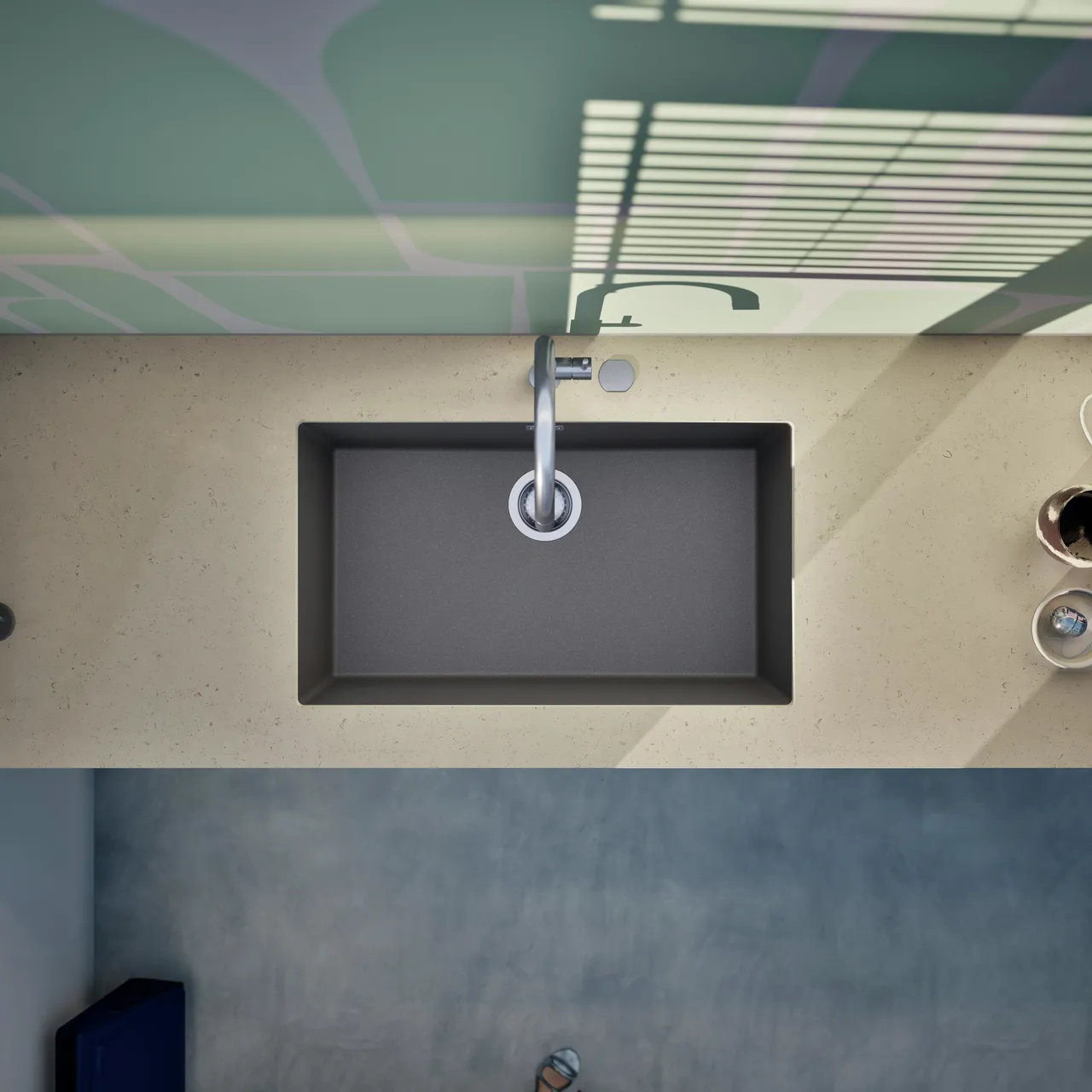 Obrázok Drez KAIA N-100XL Silverstone spodné uloženie