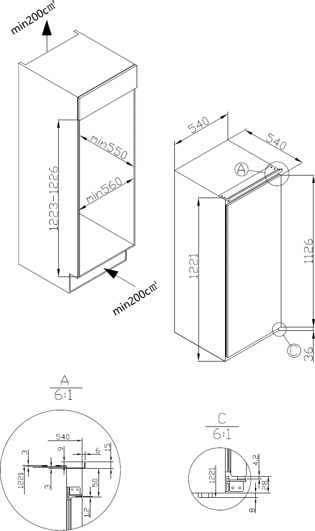 Obrázok Chladnička vstavaná KC2179J