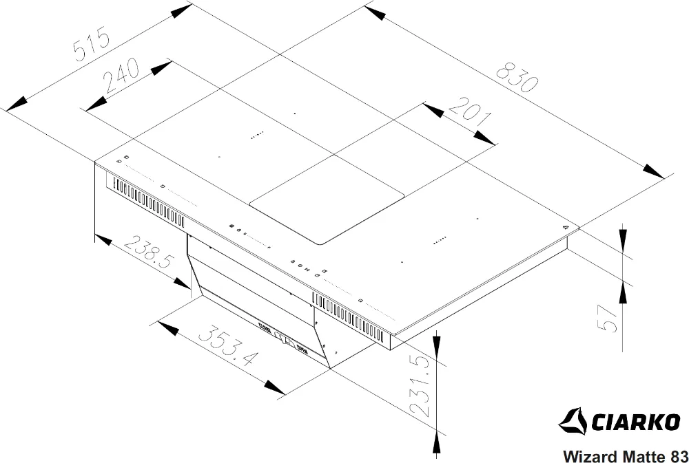 Obrázok Indukčná doska s integrovaným odsávačom pár CDB8303M  WizardMatte 83