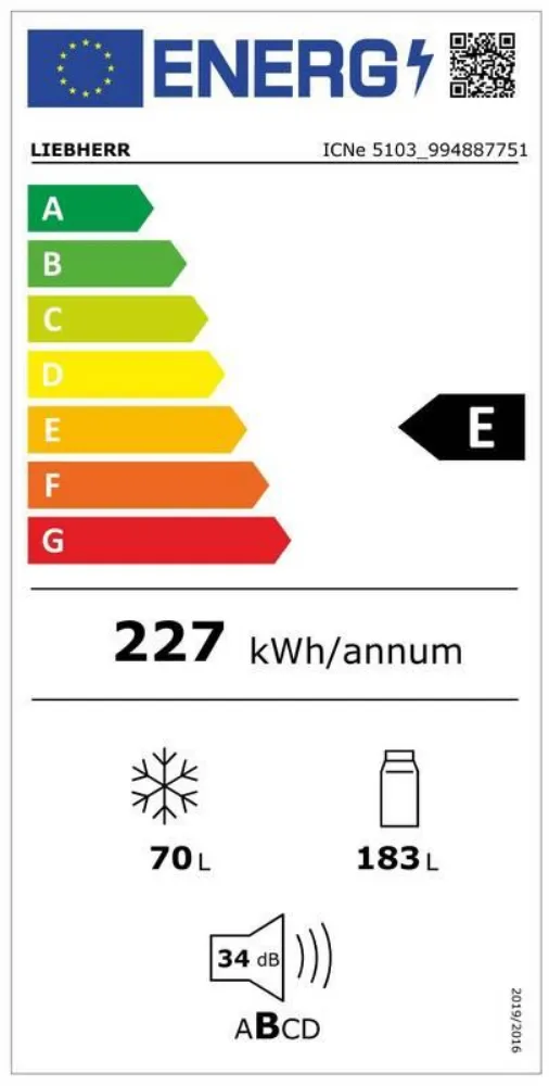 Obrázok Vstavaná kombinovaná chladnička ICNe 5103