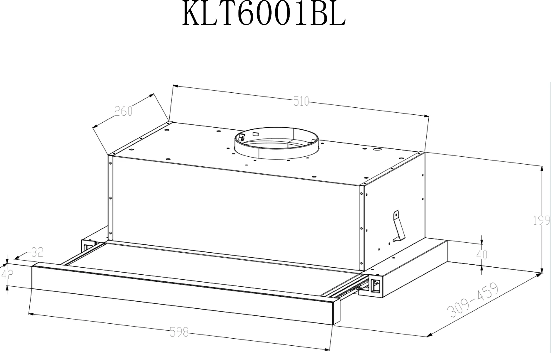 Obrázok Odsávač par teleskopický KLT6001BL